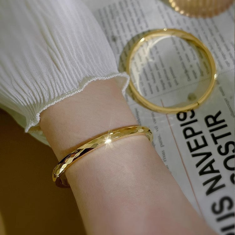 Wave Light Titanium Steel Female Gold Plated Card Bracelets