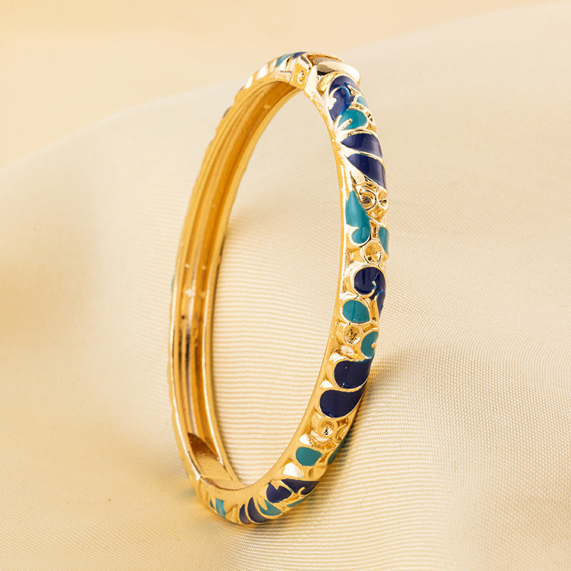 Cloisonne Light Luxury Palace Style Enamel Drop Oil Flower Series Bracelets