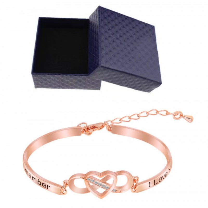 Rhinestone Peach Heart Good Sisters Girlfriends Bracelets