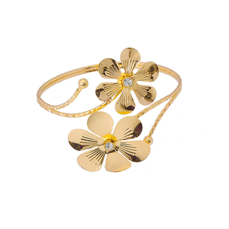 Fashion Butterfly Exaggerated Metal Flower Armband Bracelets
