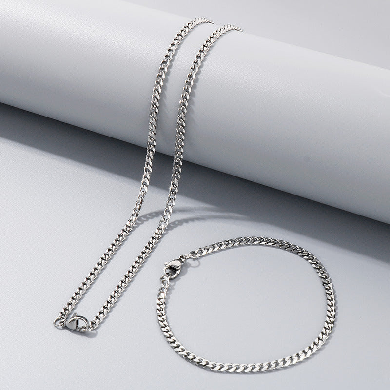 Men's Hip Hop Thick Chain Trendy Stainless Six-sided Necklaces
