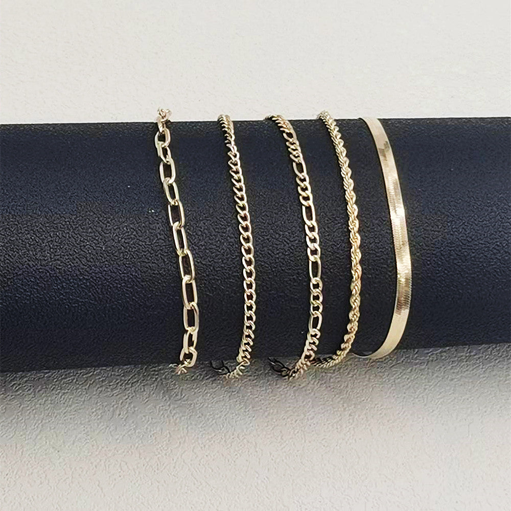 Women's Bohemian Minimalist Metal Figaro Chain Suit Bracelets