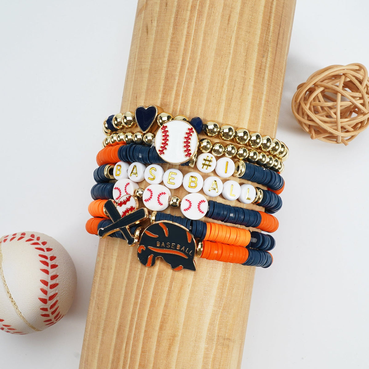 Game Day Polymer Clay Multilayer Fashion Twin Bracelets