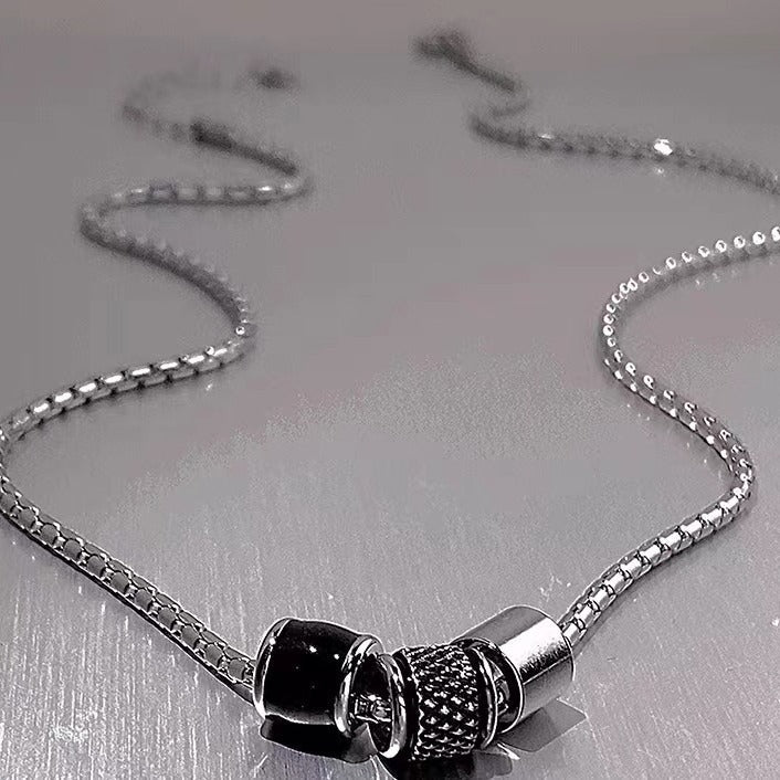 Men's Titanium Steel No Fading Trendy High-grade Beads Small Waist Necklaces