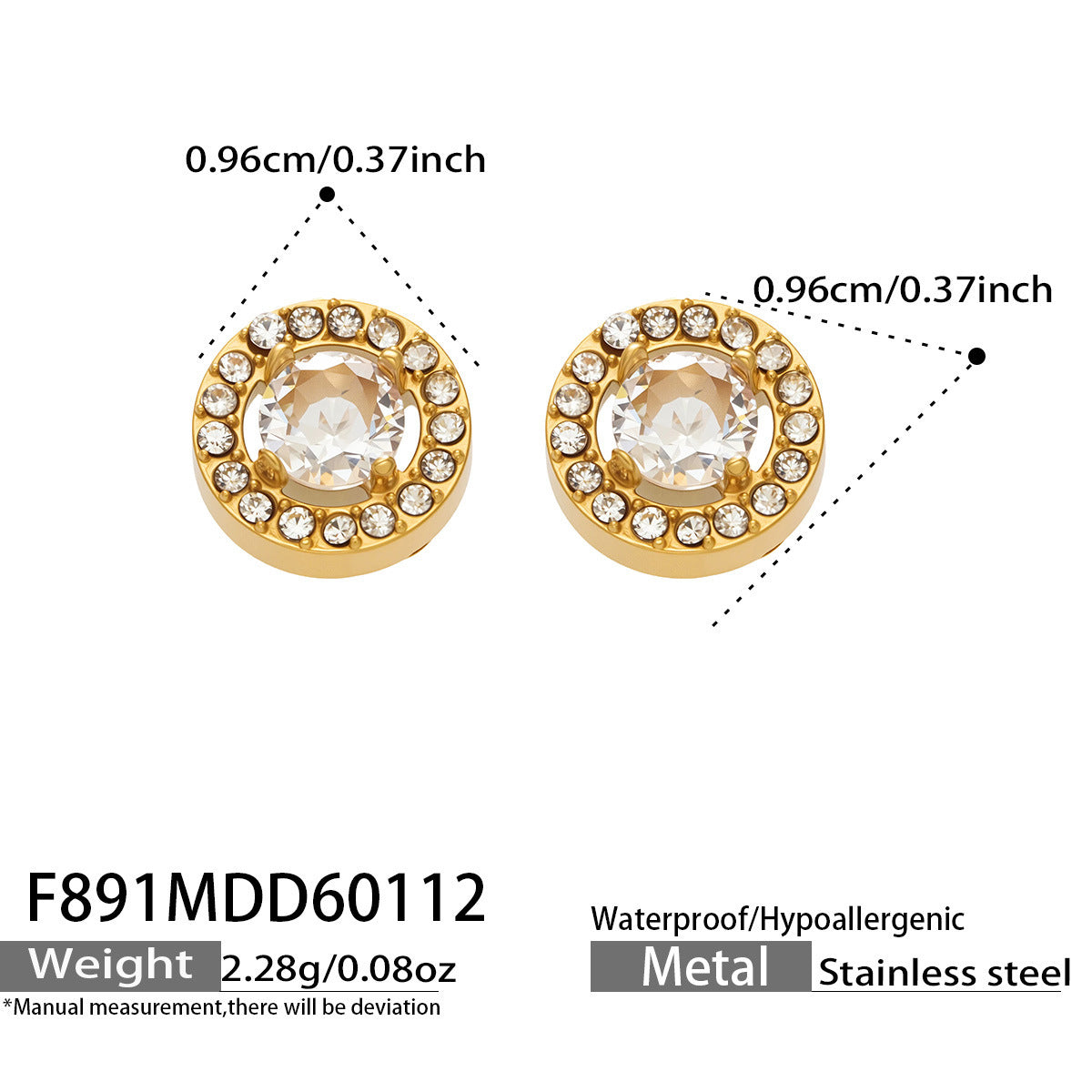 Flash Zircon Stainless Steel Combination Exquisite Gorgeous Full Jewelry Set