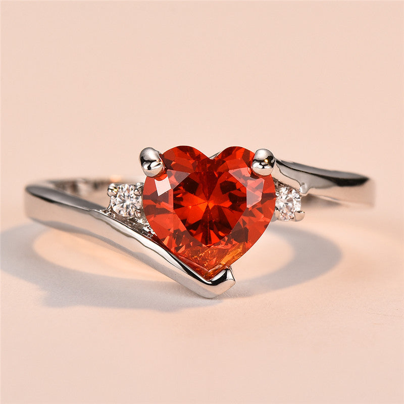 Women's Love Water Blue Zircon Fashion Wedding Ring