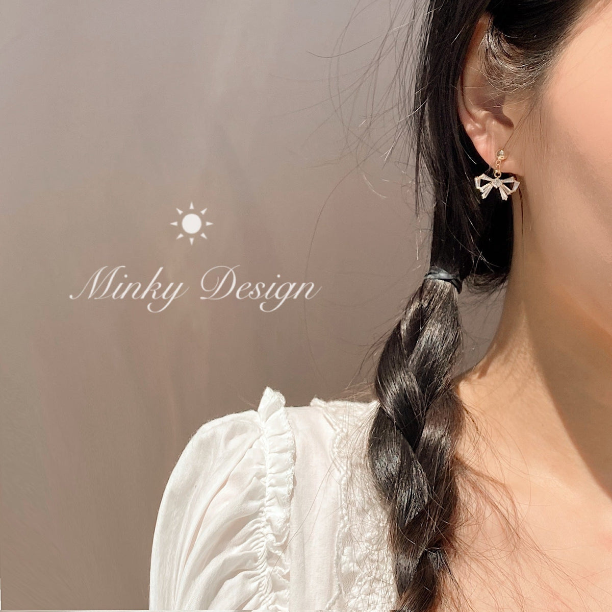 Sweet Bow Mosquito Coil Spiral Fairy Mori Style Super No Earrings