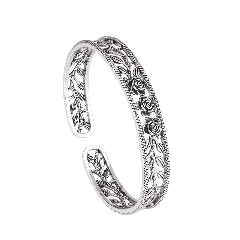Personalized Mori Design Sier Plated Hollow Bracelets