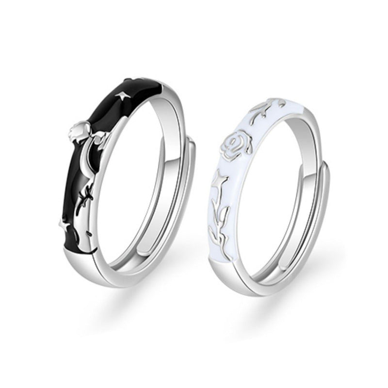 Women's & Men's Little Prince Rose Couple Design High-grade Ring