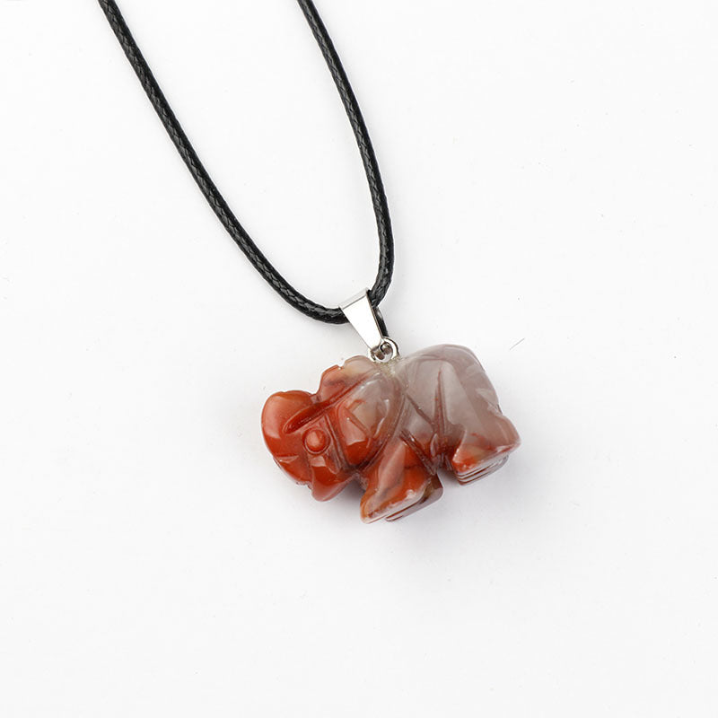 Crystal Carved Natural Agate Stone Tiger Eye Animal Pendant