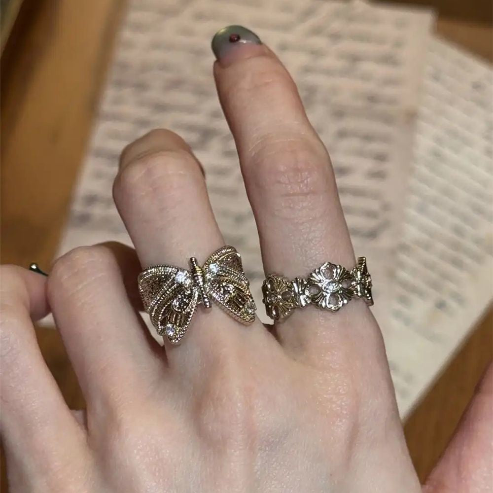 Golden Butterfly Retro Minority Design Sense Rings