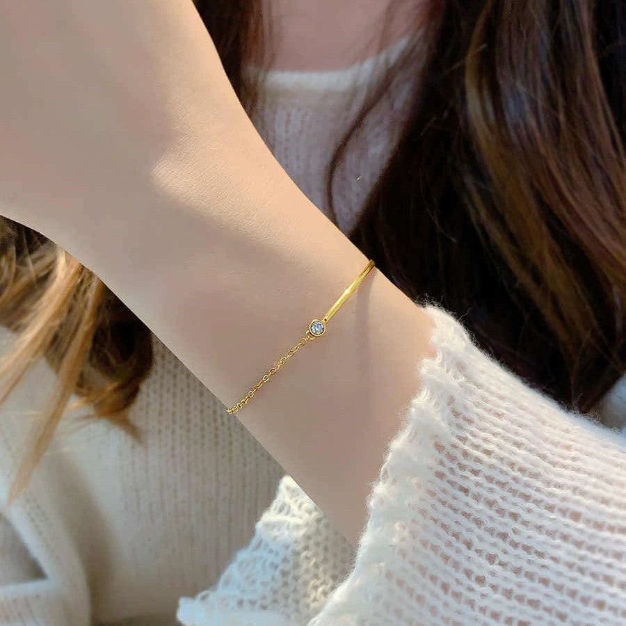 Women's Mei Chen Gold Simple Versatile Personality Affordable Luxury Bracelets