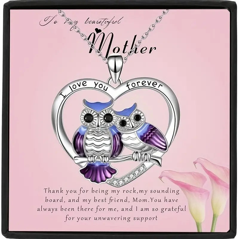 Women's Heart-shaped Owl Valentine's Day Anniversary Gift Necklaces