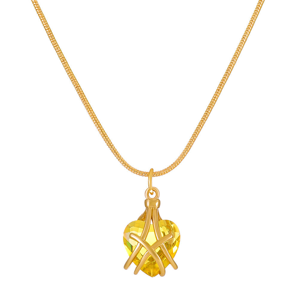 Barbie Diamond Castle Love Female Fashion Sweet Heart-shaped Collarbone Necklaces