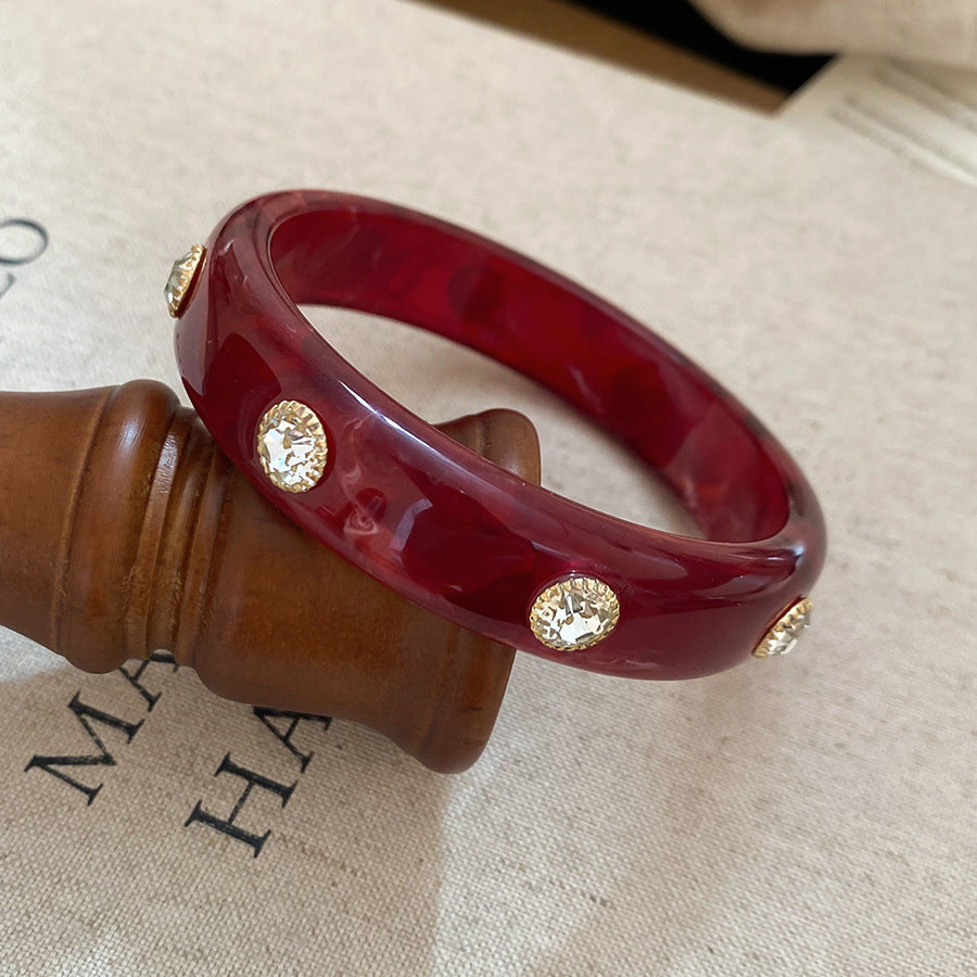 Acrylic Irregular Retro Unique Design Niche Simple Bracelet