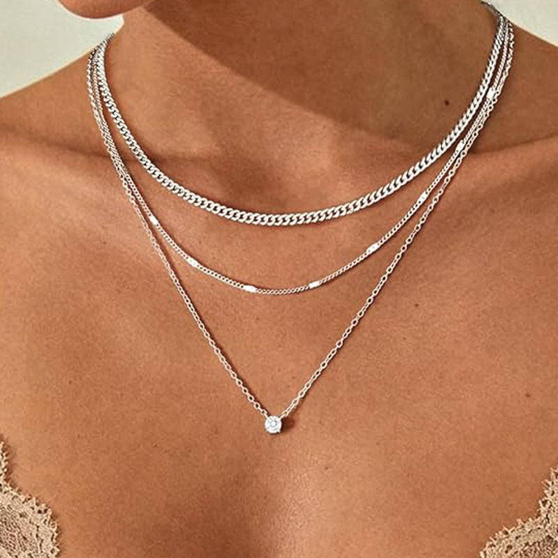 Women's Wind Twin Niche Design Fashion Cuban Chain Necklaces