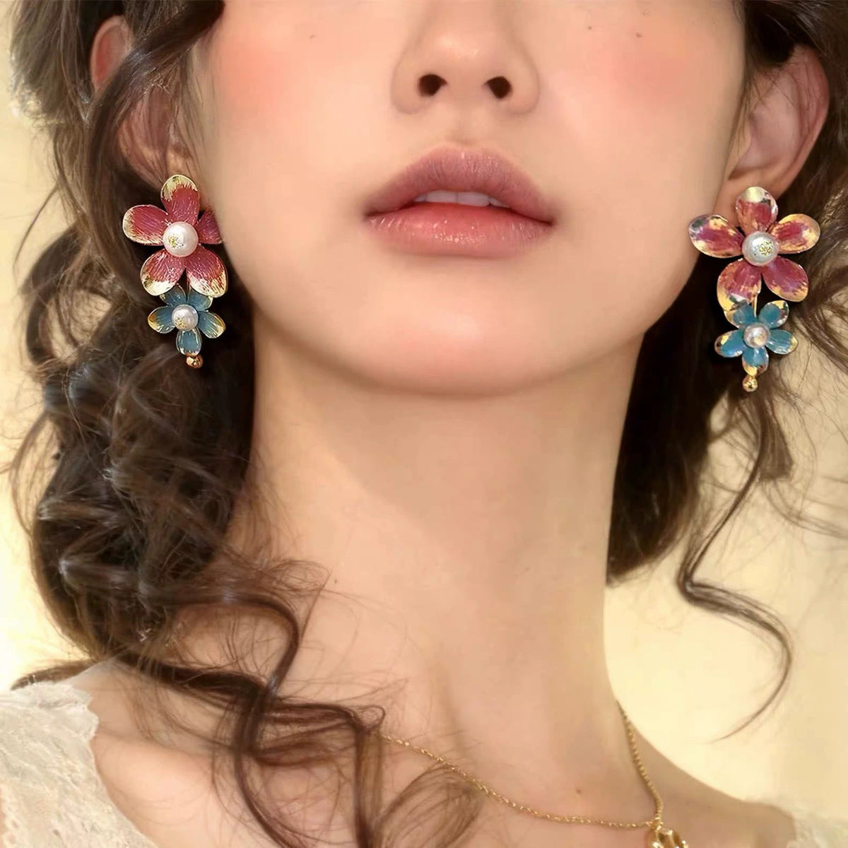 Flower Female Seaside Vacation Dopamine Fashion Temperament Earrings