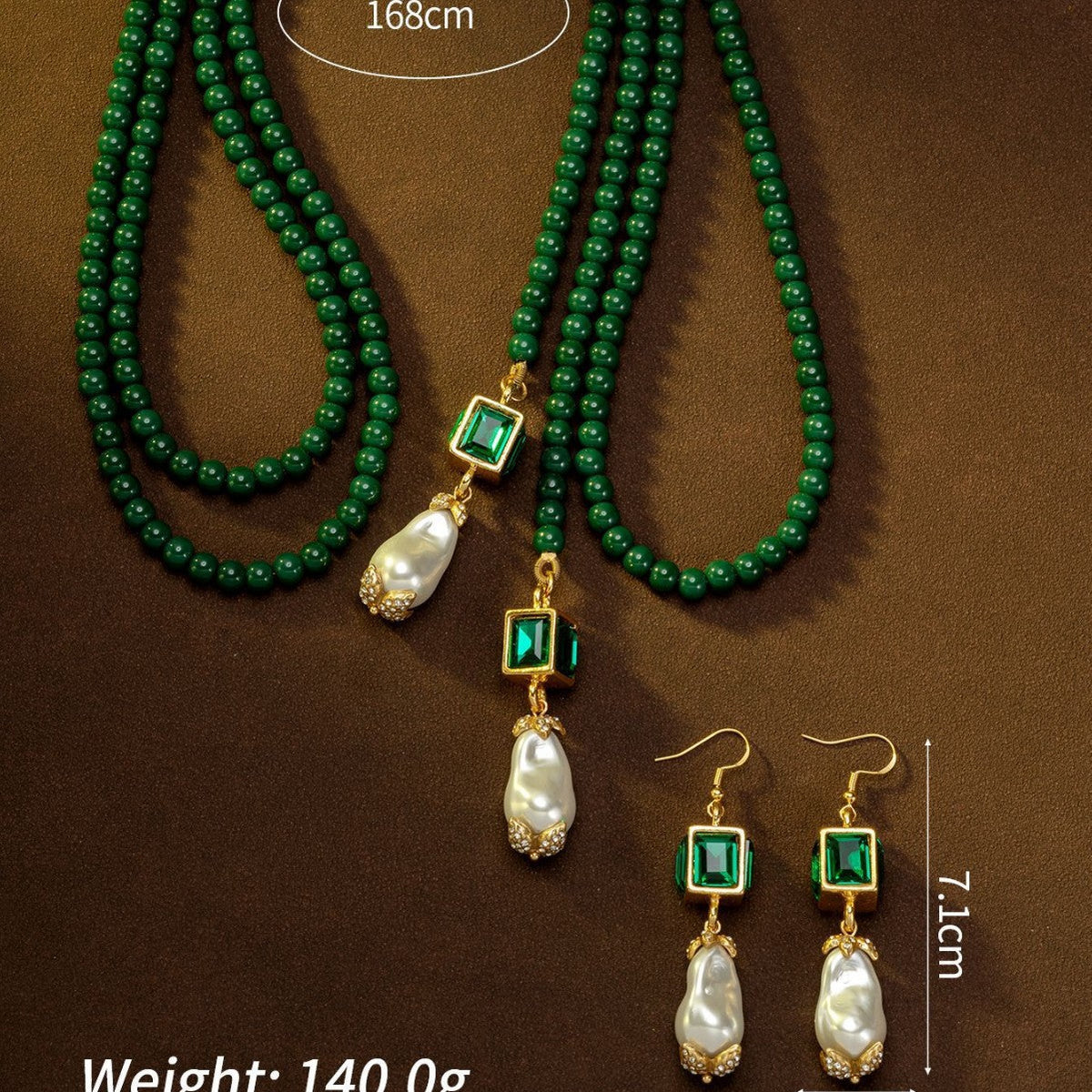 Emerald Square Sugar Sweater Chain Affordable Luxury Fashion High Sense Necklace
