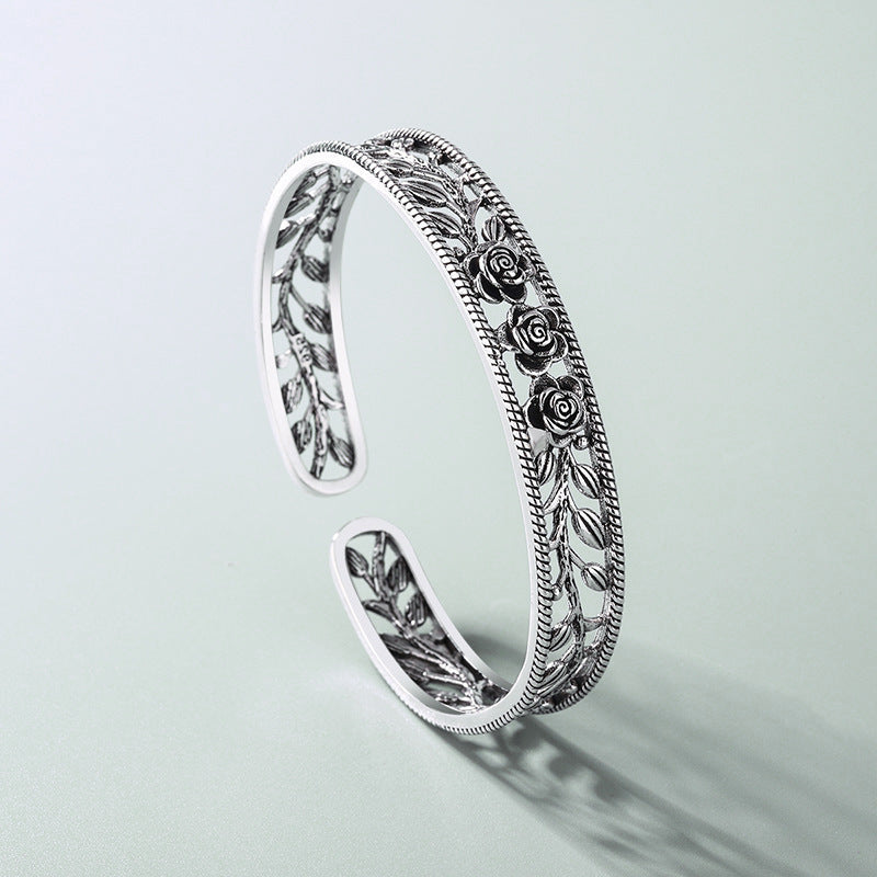 Personalized Mori Design Sier Plated Hollow Bracelets