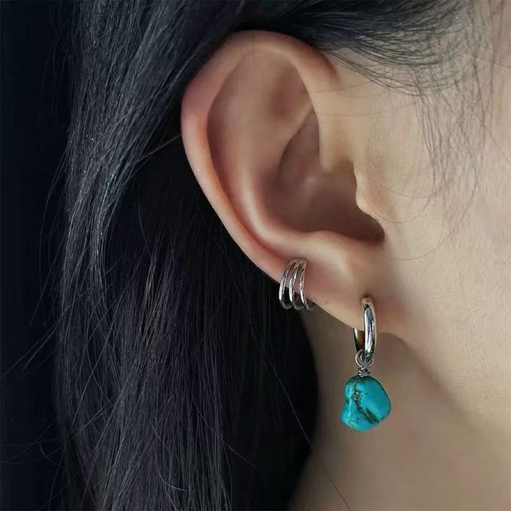 Women's Turquoise Nepal Tibetan Unique Beautiful Retro Ear Clip