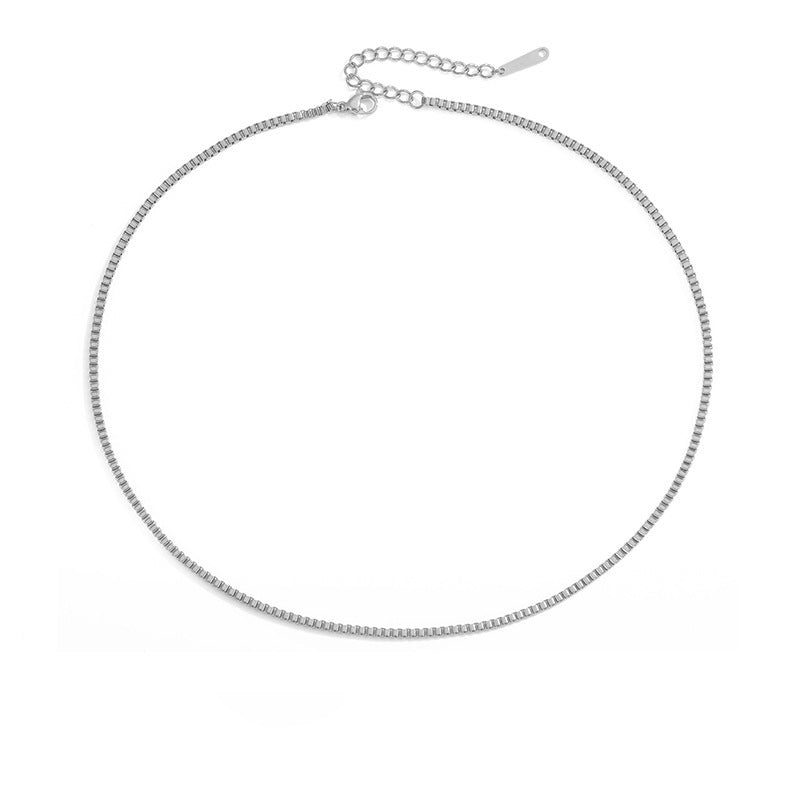 Fashion Simple Box Chain Clavicle Gold-plated Necklace