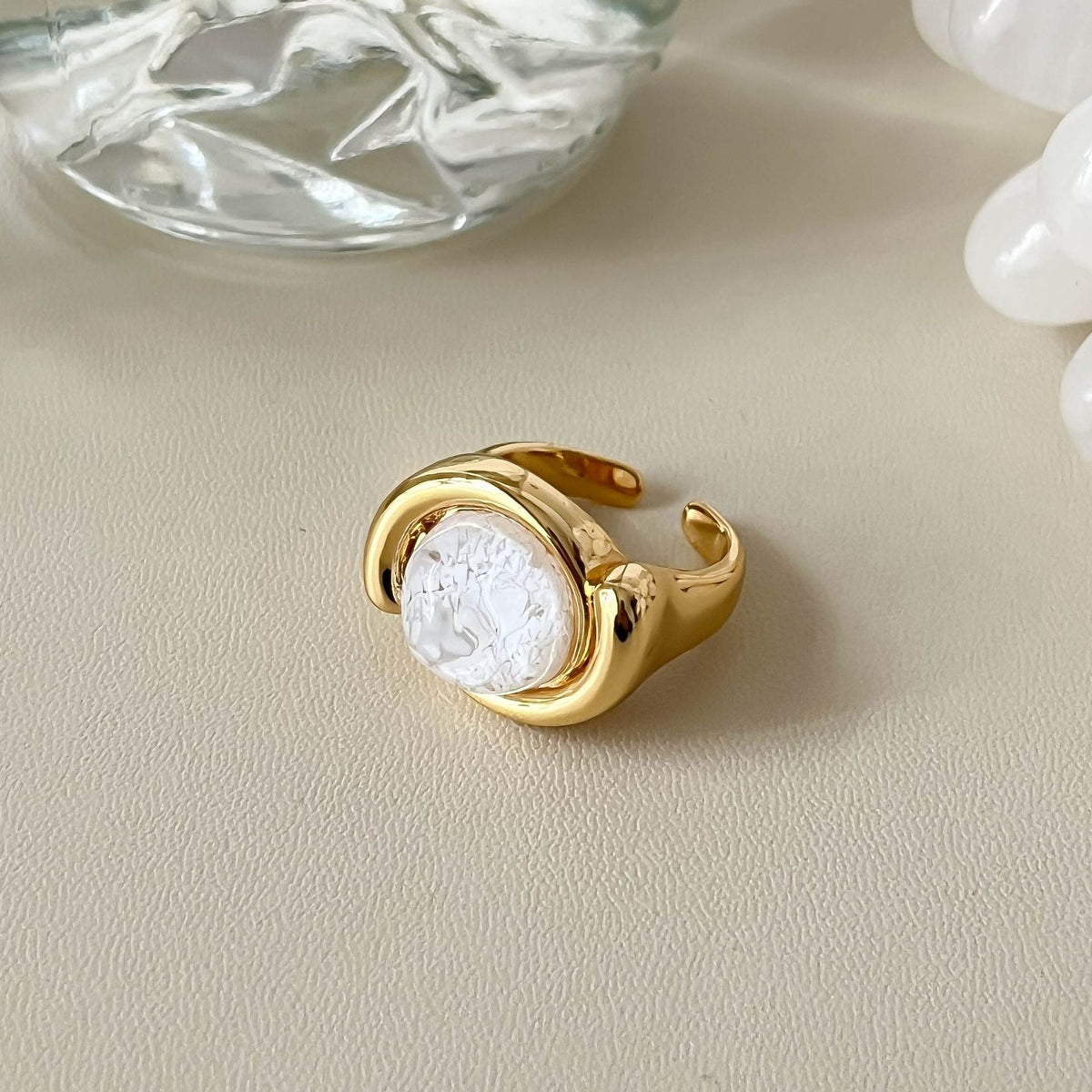 Opening High Sense Twin Natural Stone Brushed Index Finger Simple Bracelets