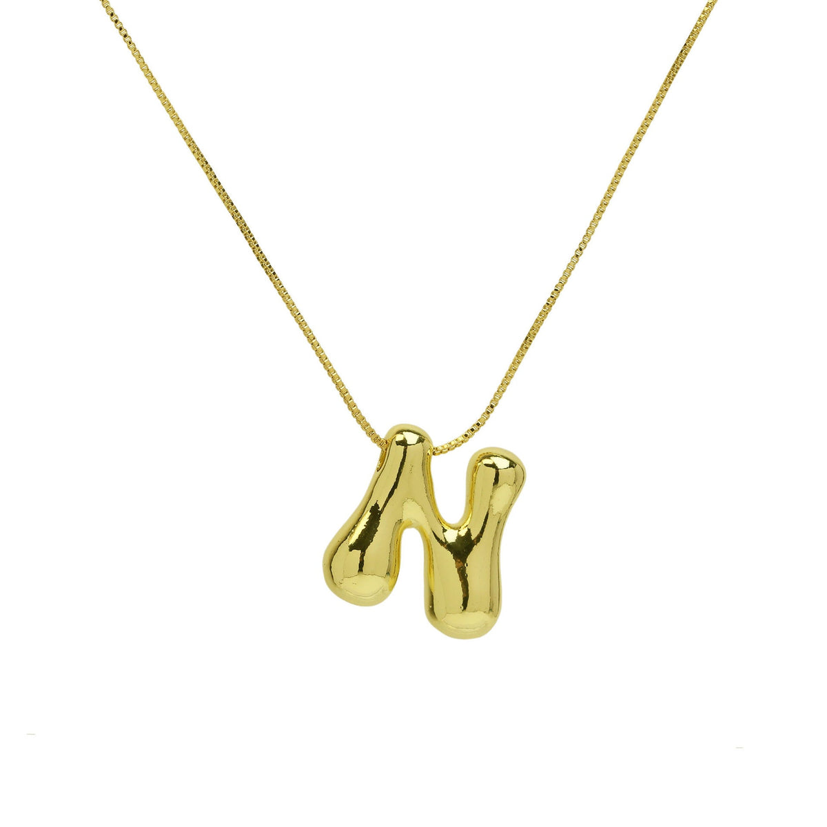 Gold Letter Bubble English Stainless Steel Necklaces