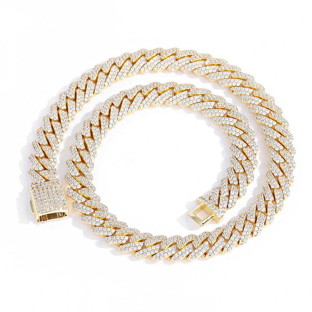 Diamond-Cut Cuban Chain Necklace in Gold or White Gold – Bold Hip Hop Jewelry