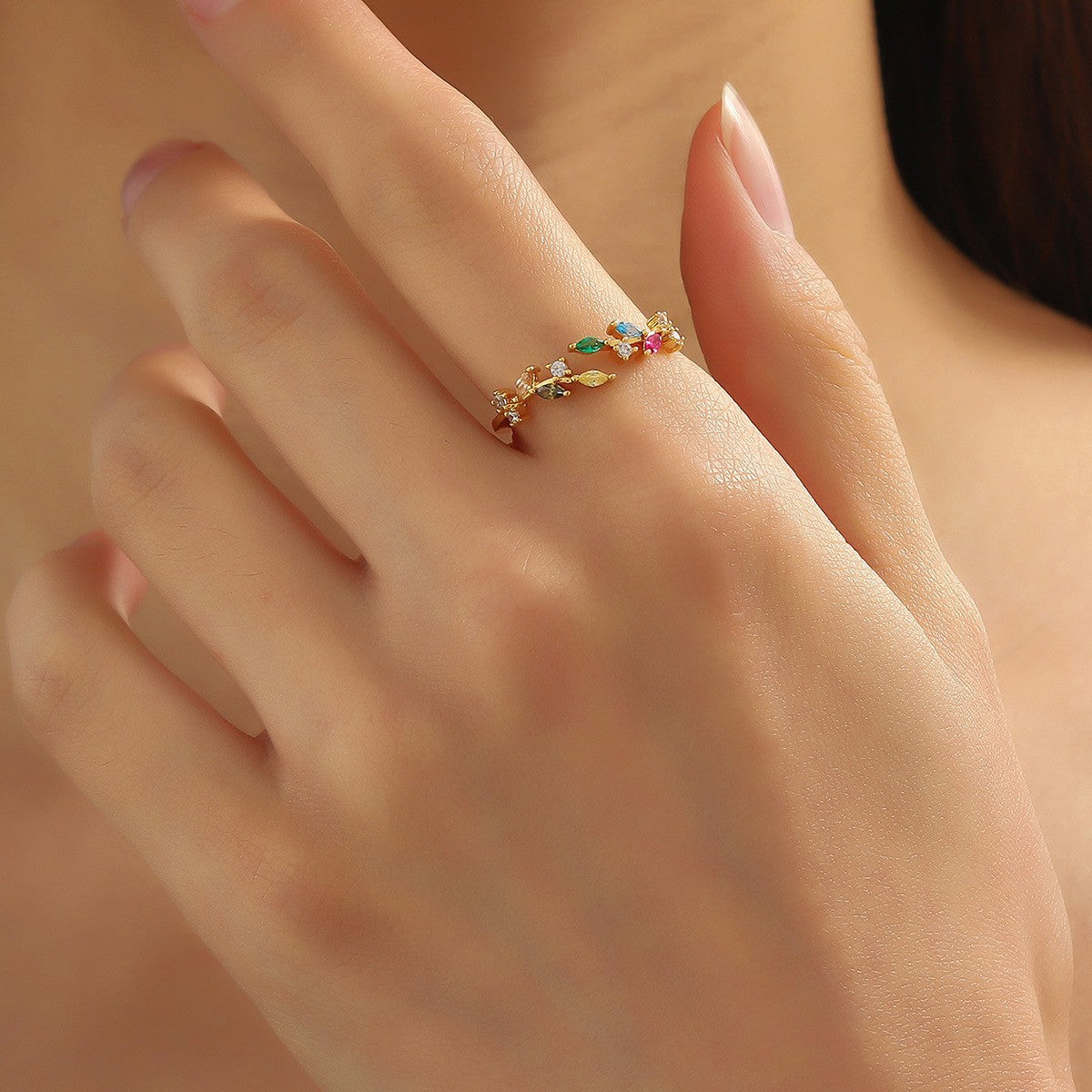 Flower Geometric Open Wheat Fashion Shank Rings