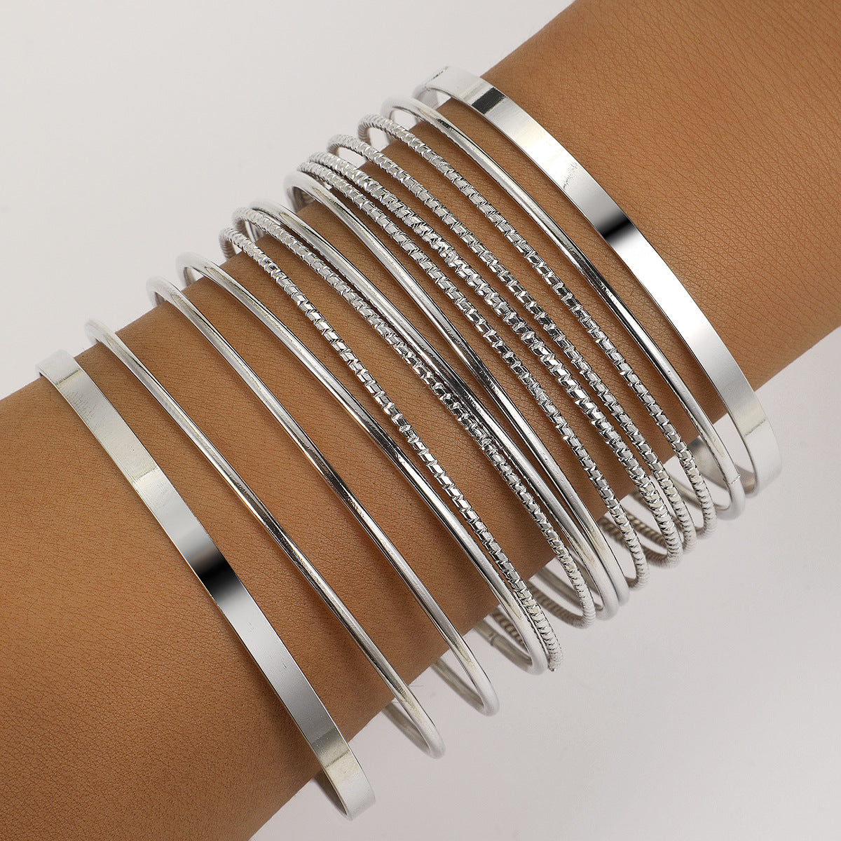 Retro Exaggerated Personalized Wide Golden Glossy Irregular Wristband Match Bracelet