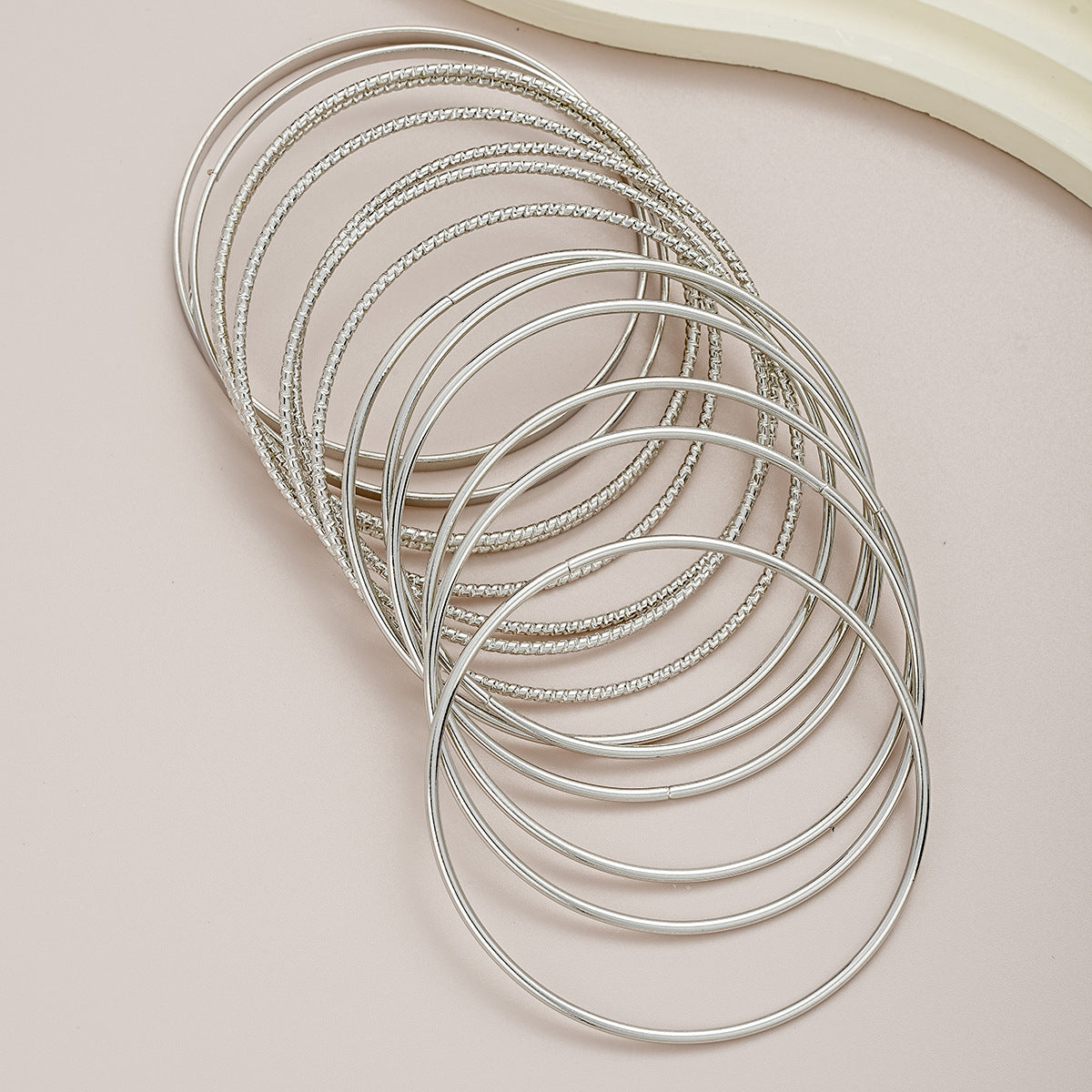 Retro Exaggerated Personalized Wide Golden Glossy Irregular Wristband Match Bracelet
