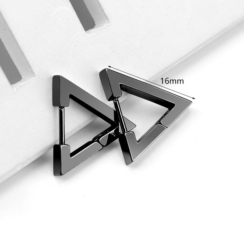 Steel Geometric Personality Hexagon Ear Clip Simple Square Earrings