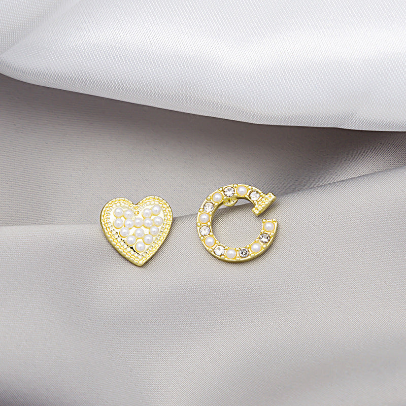 Needle Light Luxury French Pearl Retro Design Cat Eye Star Stud Earrings