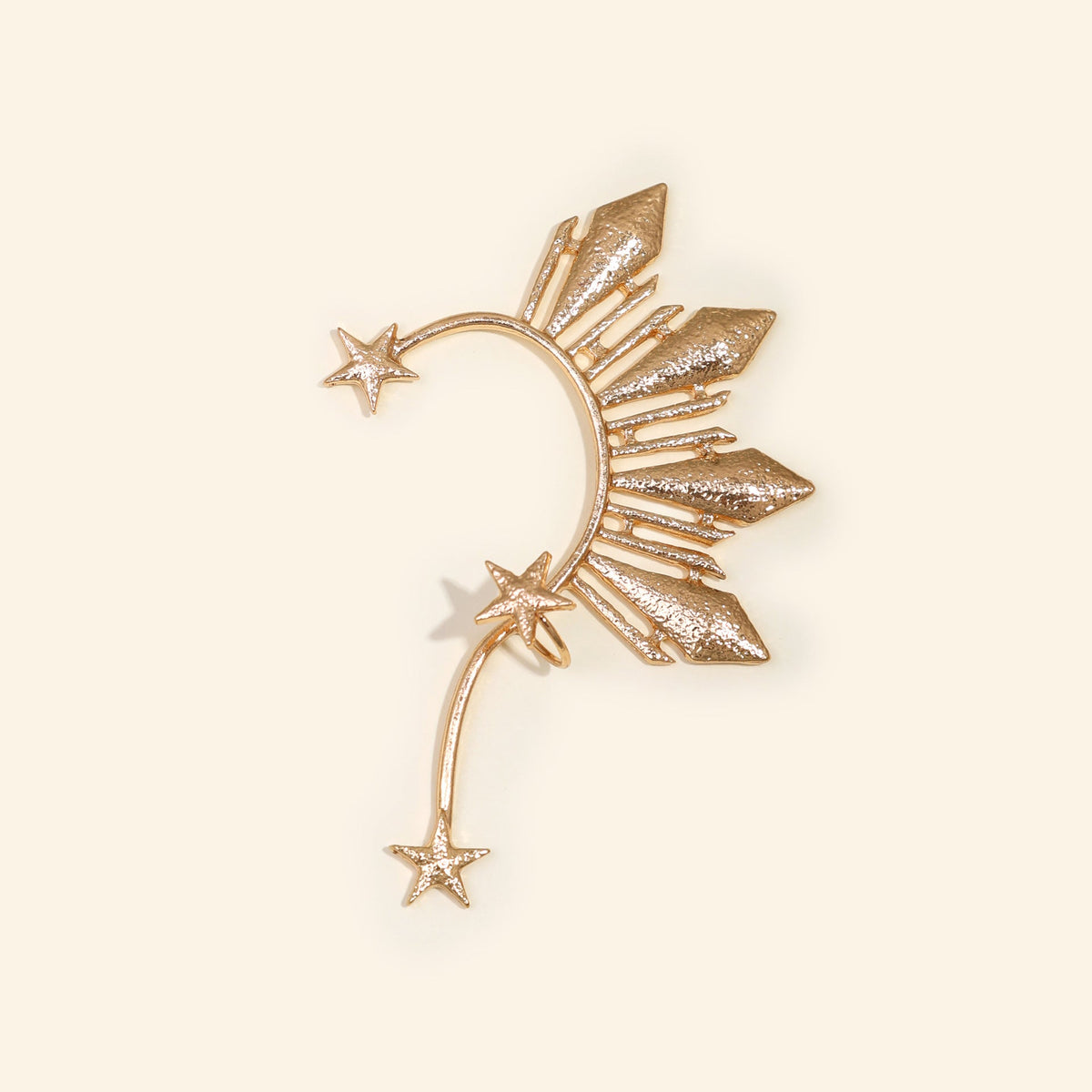 Grandeur Personality Creative Diamond Golden Five-pointed Ear Clip