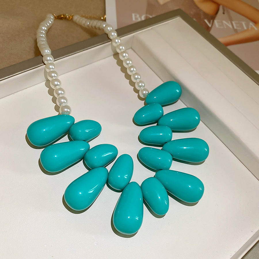 Acrylic Beaded Love Fashion Trend Clavicle Chain Vacation Jewelry Set