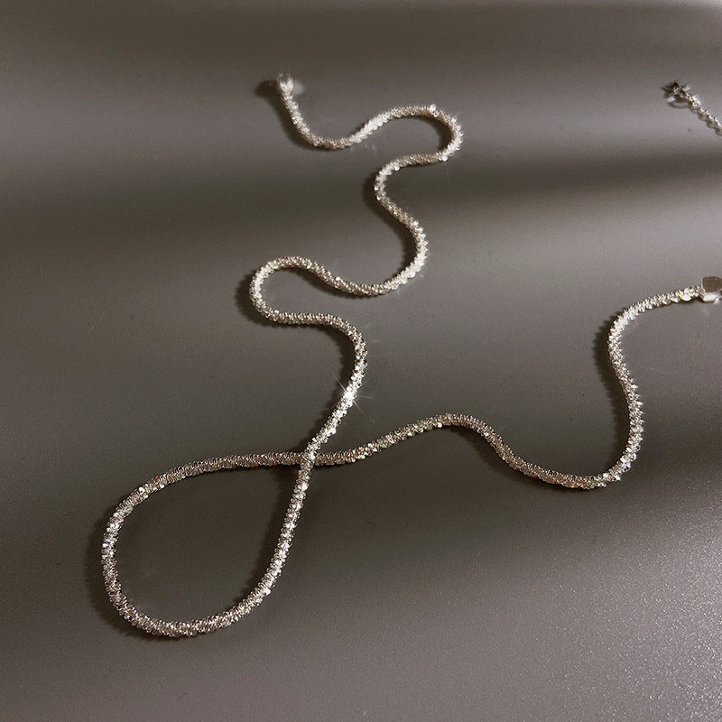 Female Summer Niche Light Luxury Design High-grade Flash Sand Clavicle Necklaces