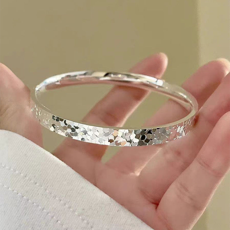 Women's Mush Ice Fashion Glossy Solid Sier Bracelet