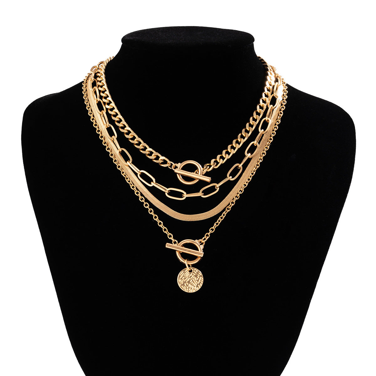 Women's Hip Hop Hot Cold Wind Black Suit Sweet Necklaces