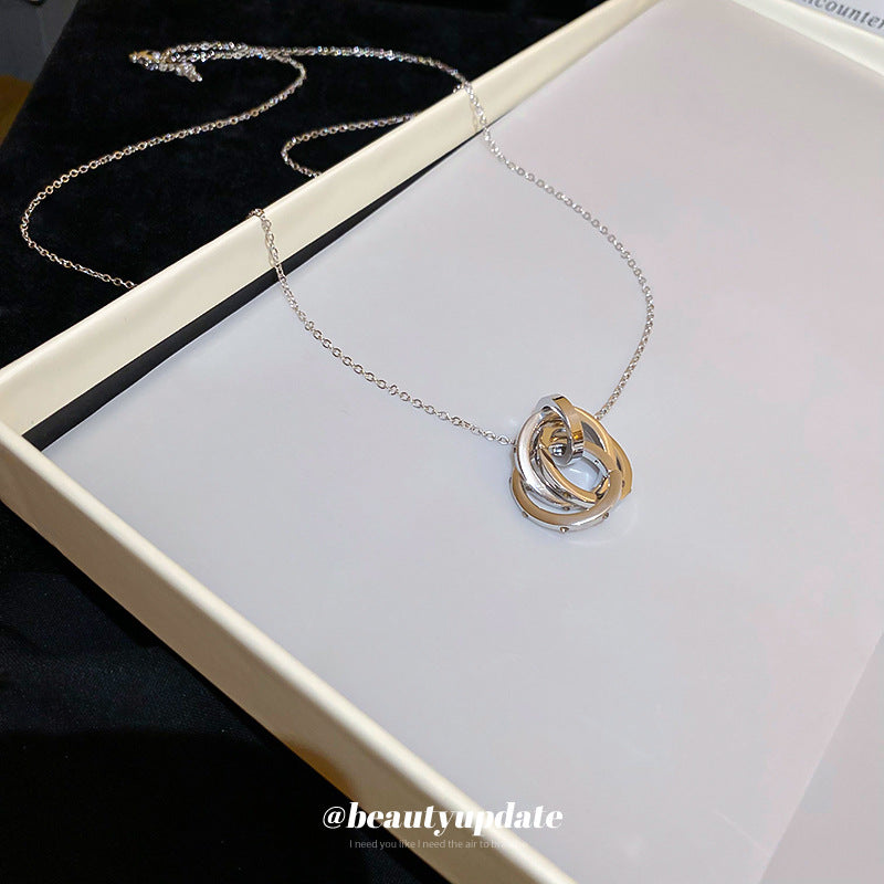 Cold Wind Twin Winding Zircon Unique Design Sweater Chain Affordable Necklace