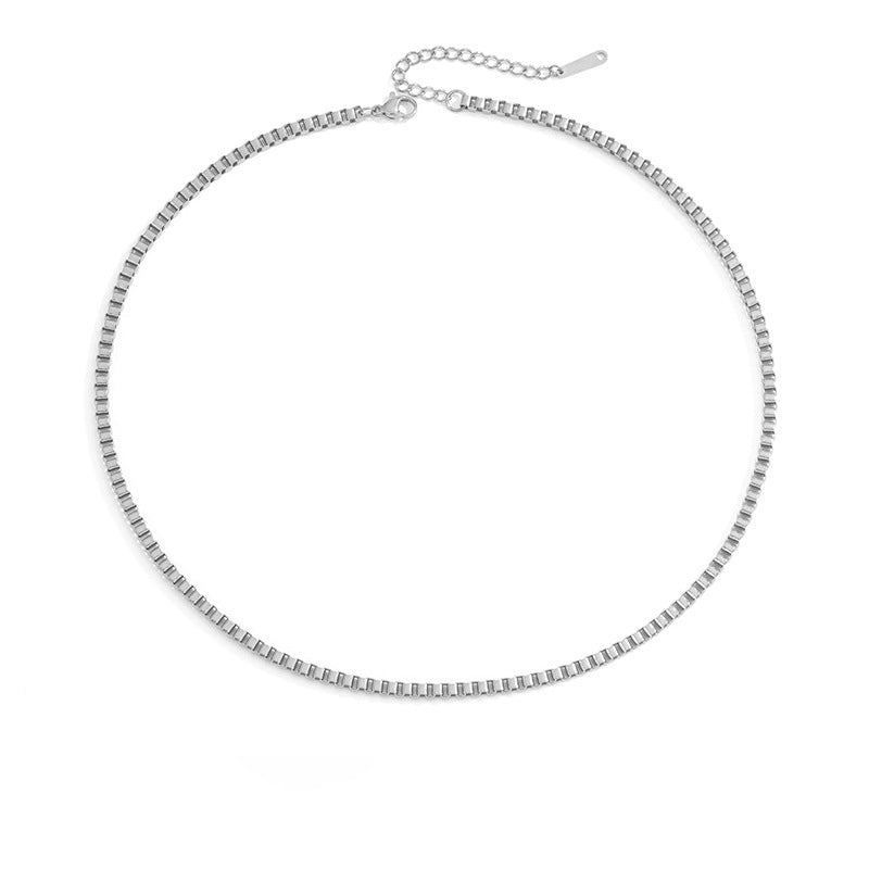 Fashion Simple Box Chain Clavicle Gold-plated Necklace