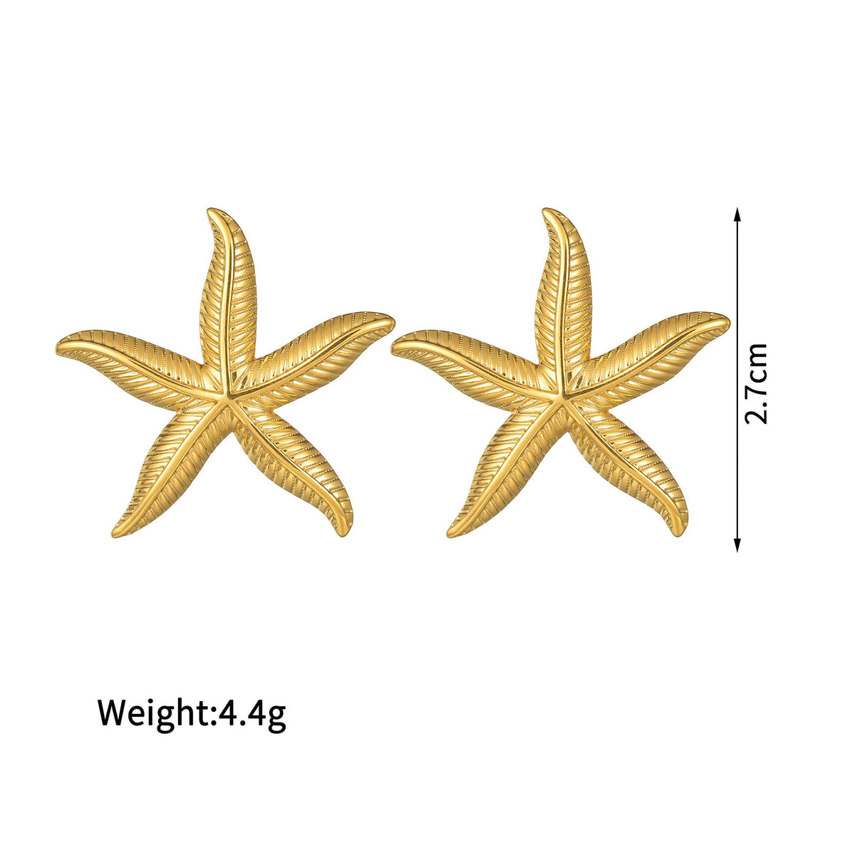 Women's Fashion Trend Stainless Steel Starfish Pearl Opening Exaggerated Design Rings