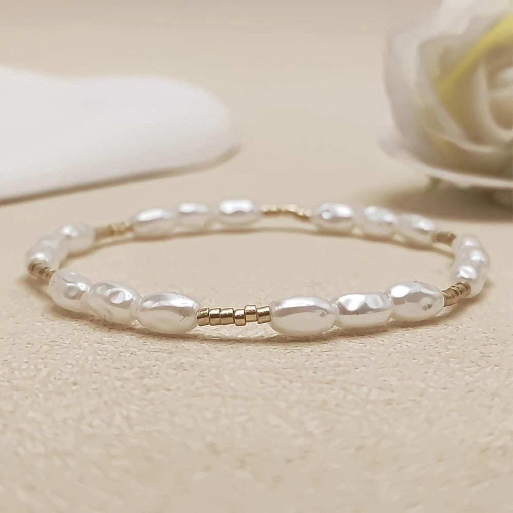 Bohemian Style String Beads Bead White Bracelet