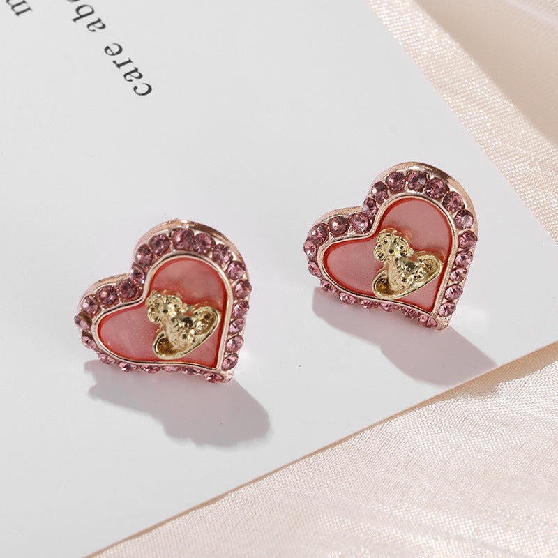 Women's Small Love Fritillary Light Luxury High-grade Sweet Heart-shaped Necklaces