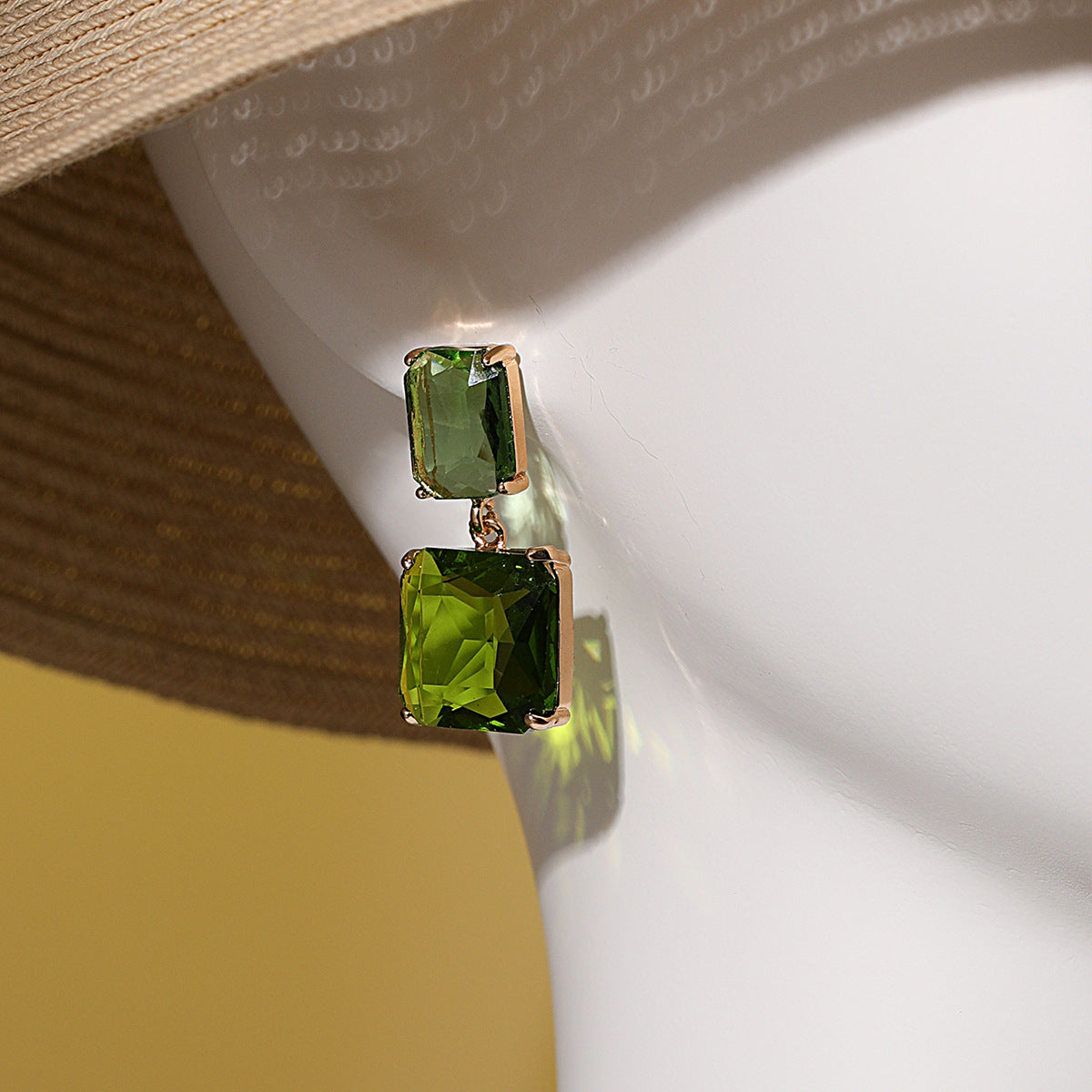 Geometric Square Artificial Glass Crystal Holiday Party Birthday Gift Rings