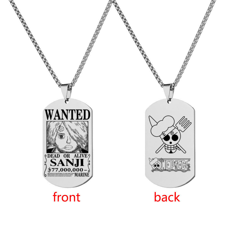 Wanted Order Dog Tag Lettering Sea King Necklaces
