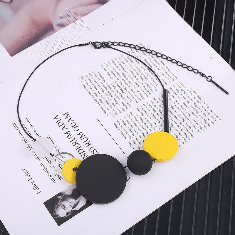 Fashion Irregular Round Lady Daily Sweater Chain Necklace
