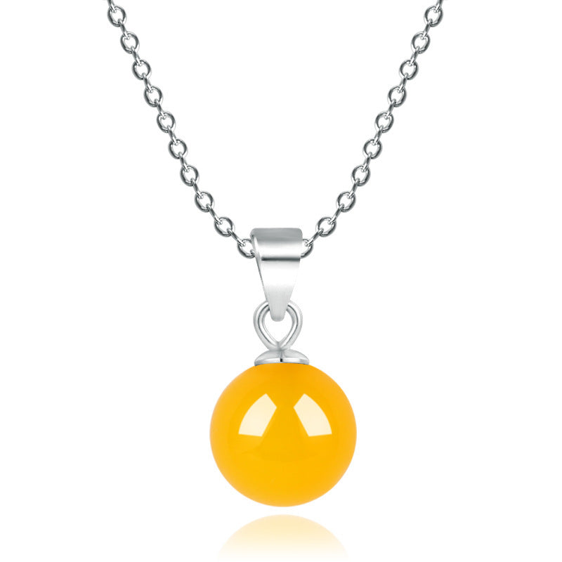 Retro Fashion Agate Ball Palace Style Emerald Pendants