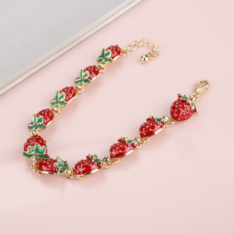 Strawberry Creative Fresh Exquisite Fruit Summer Ladies Fashion Decorative Bracelets