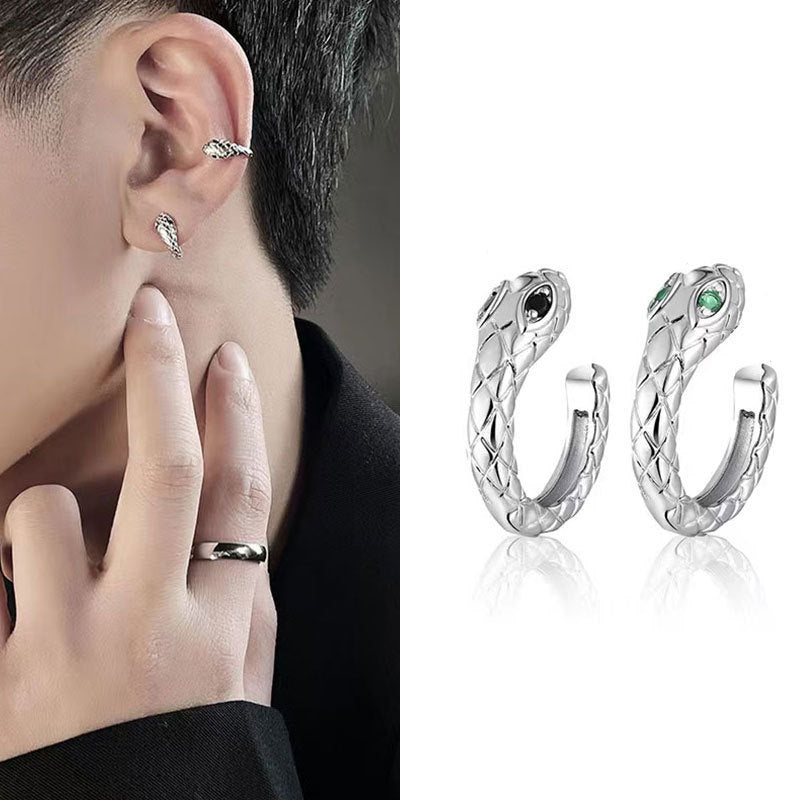 Men's Snake-shaped Single Korean Style Pseudo Pu Ear Clip
