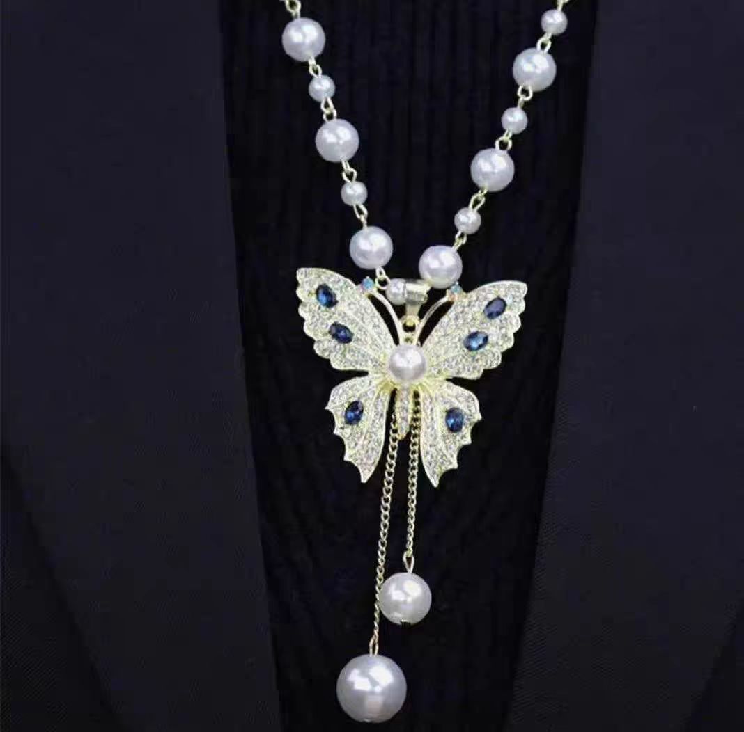Women's Pearl Sweater Chain Long Design Niche Necklaces